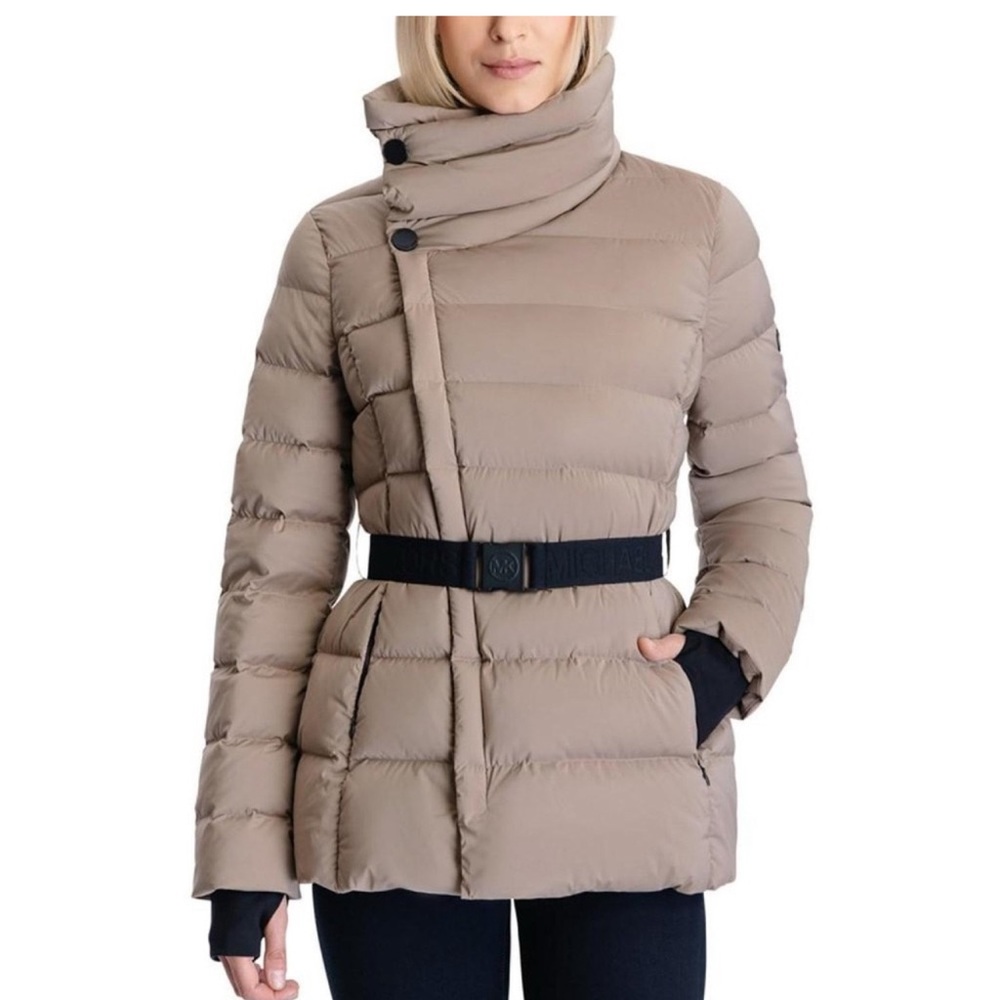 NEW Michael Kors Asymmetrical Quilted Nylon Packable Puffer